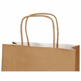 Bolsa papel q-connect celulosa natural liso l con asa retorcida 320x400x14 mm