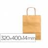 Bolsa papel q-connect kraft oro l con asa retorcida 320x400x14 mm - KF03756