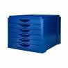 Fichero cajones de sobremesa q-connect bandeja organizadora superior 6 cajones color azul opaco - KF16944