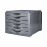 Fichero cajones de sobremesa q-connect bandeja organizadora superior 6 cajones color gris opaco - KF16945