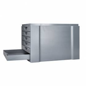 Fichero cajones de sobremesa q-connect bandeja organizadora superior 6 cajones color gris opaco