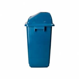 Papelera contenedor q-connect plastico con tapa de balancin 20 litros azul 340x240x450 mm