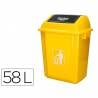 Papelera contenedor q-connect plastico con tapa de balancin 58 litros 470x330x760 mm amarillo - KF10062