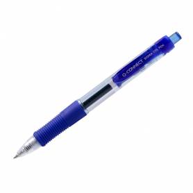 Boligrafo q-connect sigma retractil con sujecion de caucho tinta gel 0,5 mm color azul