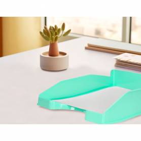 Bandeja sobremesa plastico q-connect verde menta opaco 240x70x340mm