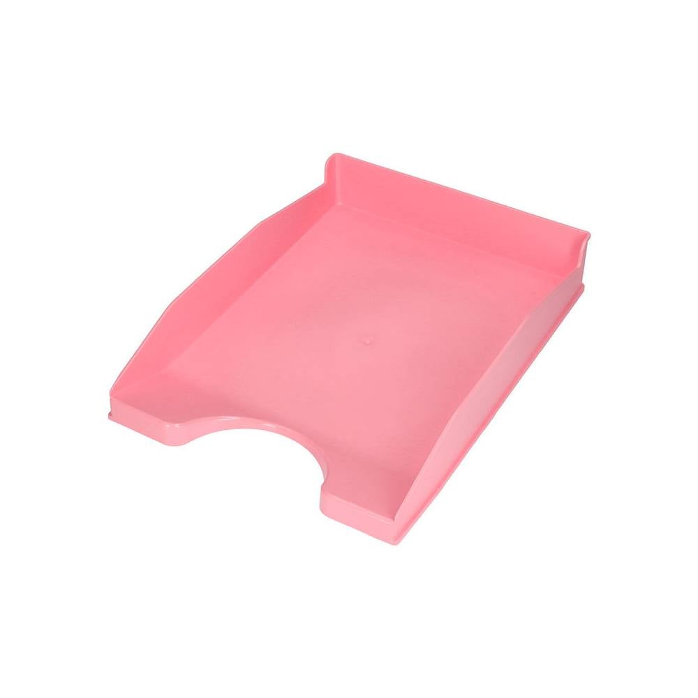 Bandeja sobremesa plastico q-connect rosa pastel opaco 240x70x340mm