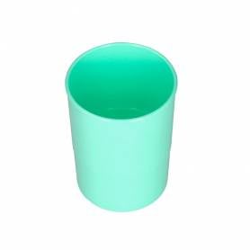 Cubilete portalapices q-connect verde menta pastel opaco plastico diametro 75 mm alto 100 mm