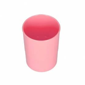 Cubilete portalapices q-connect rosa pastel opaco plastico diametro 75 mm alto 100 mm