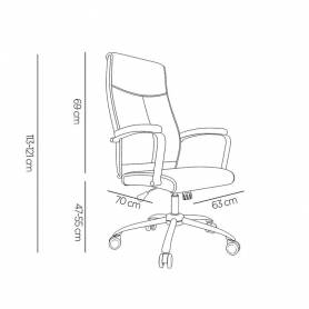 Silla q-connect direccion mode na simil piel base metalica alt max 1210 anc 630 prof 650 mm ruedas premium color crema