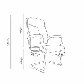 Silla q-connect escritorio mod ena simil piel base metalica alt max 1050 anc 630 prof 650 color crema