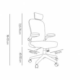 Silla q-connect ergonomica pal ermo malla base nylon alt max 1300 anc 610 prof 600 ruedas premium color negro