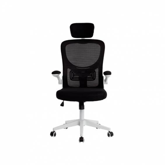 Silla q-connect ergonomica pal ermo malla base nylon alt max 1300 anc 610 prof 600 ruedas premium color blanco negro