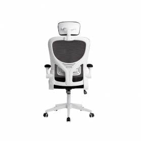 Silla q-connect ergonomica pal ermo malla base nylon alt max 1300 anc 610 prof 600 ruedas premium color blanco negro