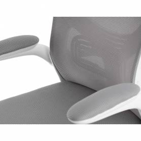 Silla q-connect ergonomica pal ermo malla base nylon alt max 1300 anc 610 prof 600 ruedas premium color blanco gris