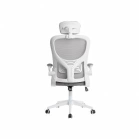 Silla q-connect ergonomica pal ermo malla base nylon alt max 1300 anc 610 prof 600 ruedas premium color blanco gris