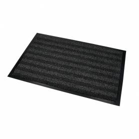 Alfombra para suelo q-connect premium para interiores antideslizante fibra polipropileno y fieltro gris 60x40 cm