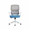 Silla q-connect oficina lucca malla base metalica alt max 1090 anc 700 prof 650 ruedas premium color blanco gris azul - KF04639