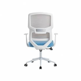 Silla q-connect oficina lucca malla base metalica alt max 1090 anc 700 prof 650 ruedas premium color blanco gris azul