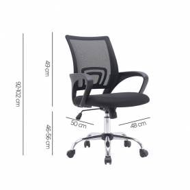 Silla q-connect oficina siena malla base metalica alt max 1000 anc 560 prof 570 ruedas premium color negro