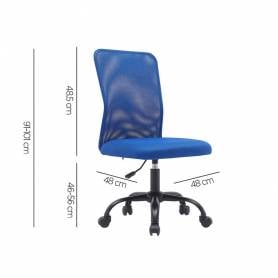 Silla q-connect oficina parma malla sin reposabrazos alt max 990 anc 480 prof 590 color azul