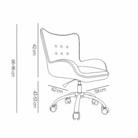 Silla q-connect escritorio mes sina base metalica alt max 960 anc 570 prof 620 ruedas premium color gris