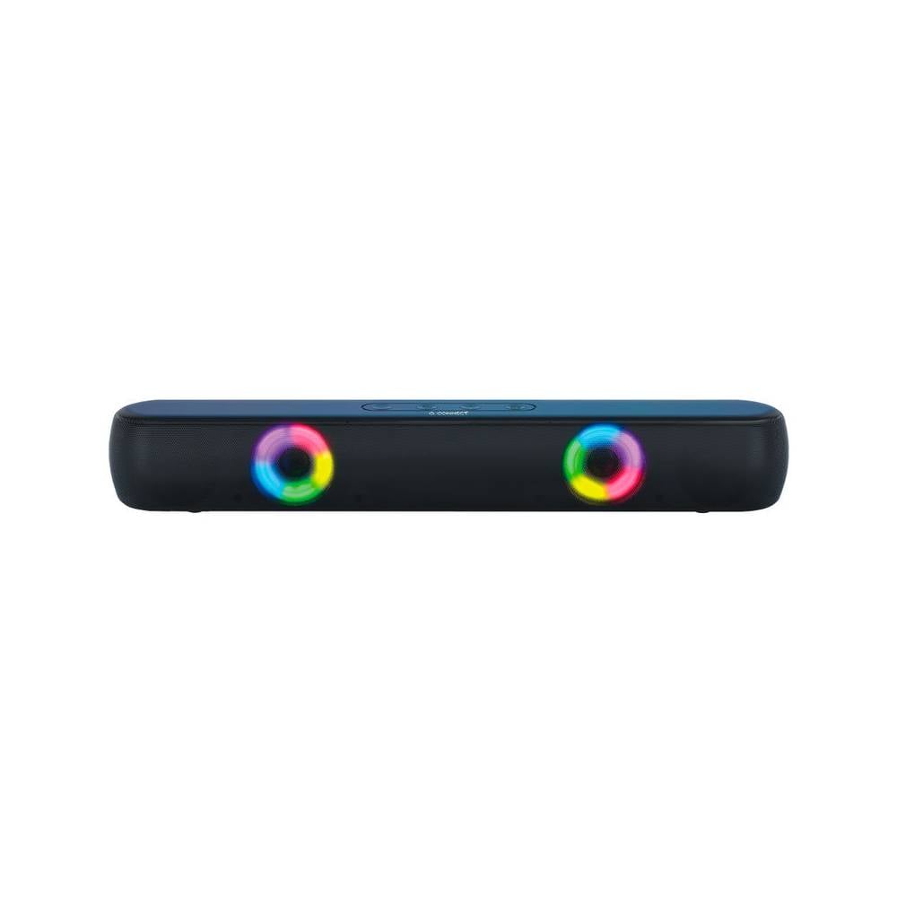 Barra de sonido q-connect bluetooth con iluminacion led y control de volumen color negro