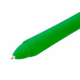 Boligrafo liderpapel gummy touch retractil 1,0 mm tinta verde