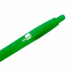 Boligrafo liderpapel gummy touch retractil 1,0 mm tinta verde