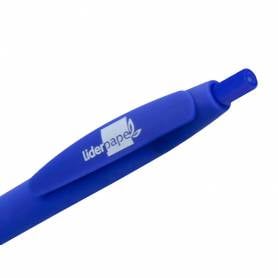 Boligrafo liderpapel soft touch retractil 1,0 mm tinta azul