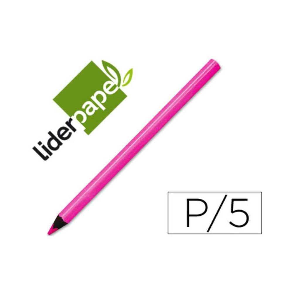 Lapices fluorescente liderpapel jumbo neon rosa