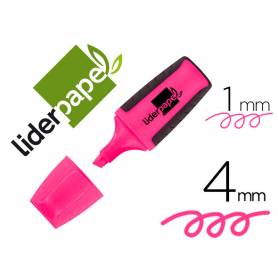 Rotulador liderpapel mini fluorescente rosa