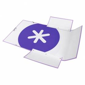 Carpeta liderpapel antartik gomas a4 3 solapas carton forrado color lavanda