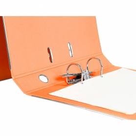 Archivador de palanca liderpapel folio documenta forrado pvc con rado lomo 52 mm naranja compresor metalico