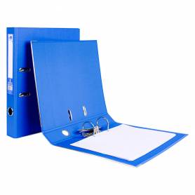 Archivador de palanca liderpapel folio documenta forrado pvc con rado lomo 52 mm azul compresor metalico