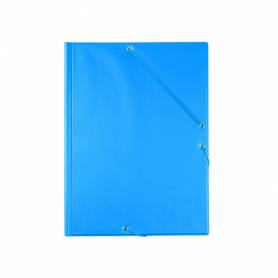 Carpeta liderpapel gomas folio 3 solapas carton forrado pvc azul