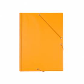 Carpeta liderpapel gomas folio 3 solapas carton forrado pvc naranja