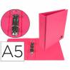 Carpeta de 2 anillas 40 mm redondas liderpapel a5 carton forrado pvc fucsia - KA20