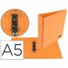 Carpeta de 2 anillas 40 mm redondas liderpapel a5 carton forrado pvc naranja - KA19