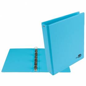 Carpeta de 4 anillas 25 mm redondas liderpapel a5 carton forrado pvc azul