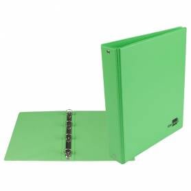 Carpeta de 4 anillas 25 mm redondas liderpapel a5 carton forrado pvc verde