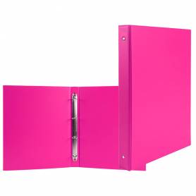 Carpeta de 4 anillas 25 mm redondas liderpapel a5 carton forrado pvc fucsia