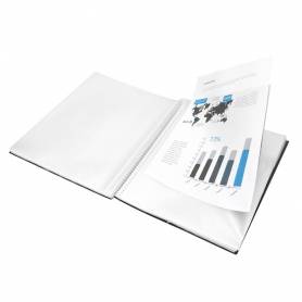 Carpeta liderpapel escaparate con espiral 80 fundas polipropileno din a4 negro