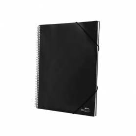 Carpeta liderpapel escaparate con espiral 40 fundas polipropileno din a4 negro