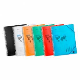 Carpeta liderpapel escaparate con espiral 30 fundas polipropileno din a4 negro