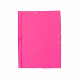 Carpeta liderpapel gomas plastico folio solapas color fucsia