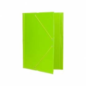 Carpeta liderpapel gomas plastico folio solapas color verde pistacho