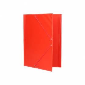 Carpeta liderpapel gomas plastico folio solapas color rojo