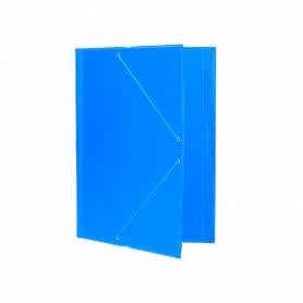 Carpeta liderpapel gomas plastico folio solapas color celeste