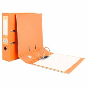 Archivador de palanca liderpapel a4 documenta forrado pvc con rado lomo 75mmnaranja compresor metalico