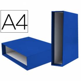 Caja archivador liderpapel de palanca carton din-a4 documenta lomo 75mm color azul - CZ24